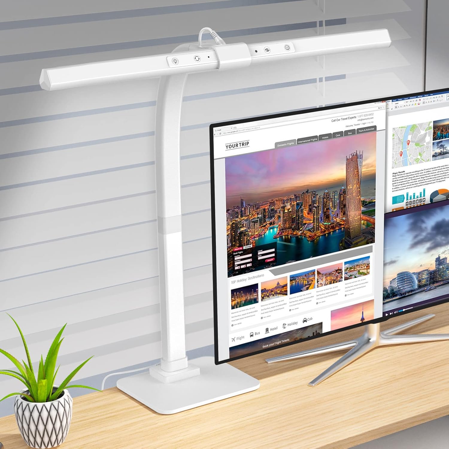 White LED Desk Lamp with Base V880