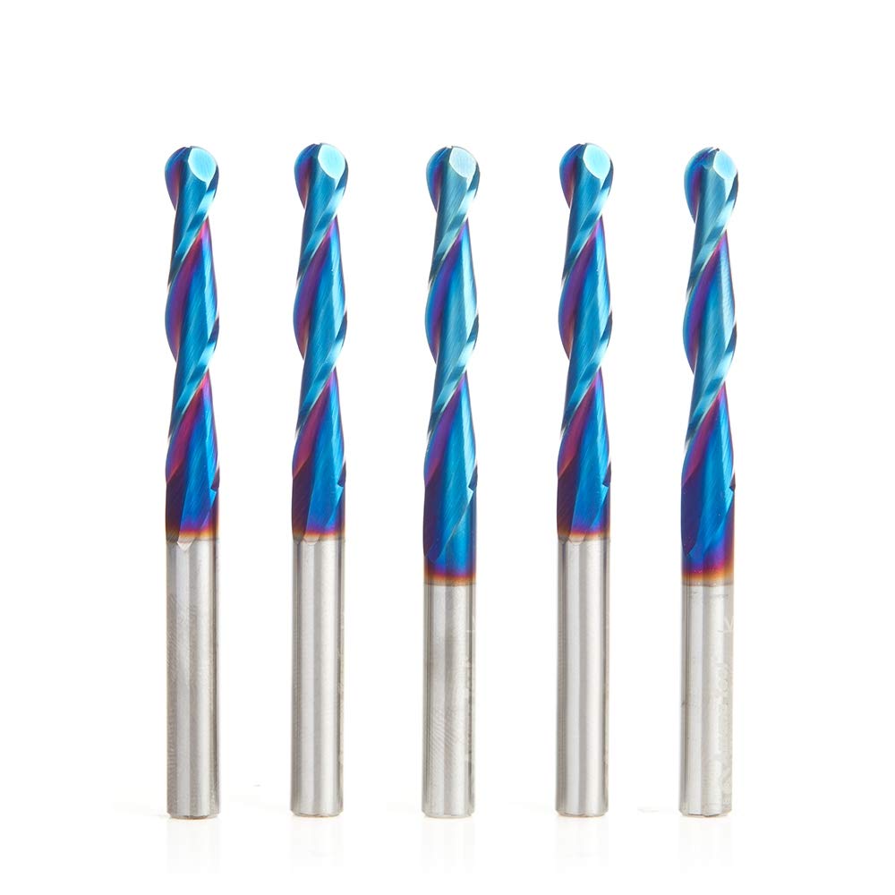 5-Pc Solid Carbide Coated Tapered Spiral Router Bit Pack B73067