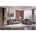 Gray Velvet 2Pc Living Room Set with Wood K341722