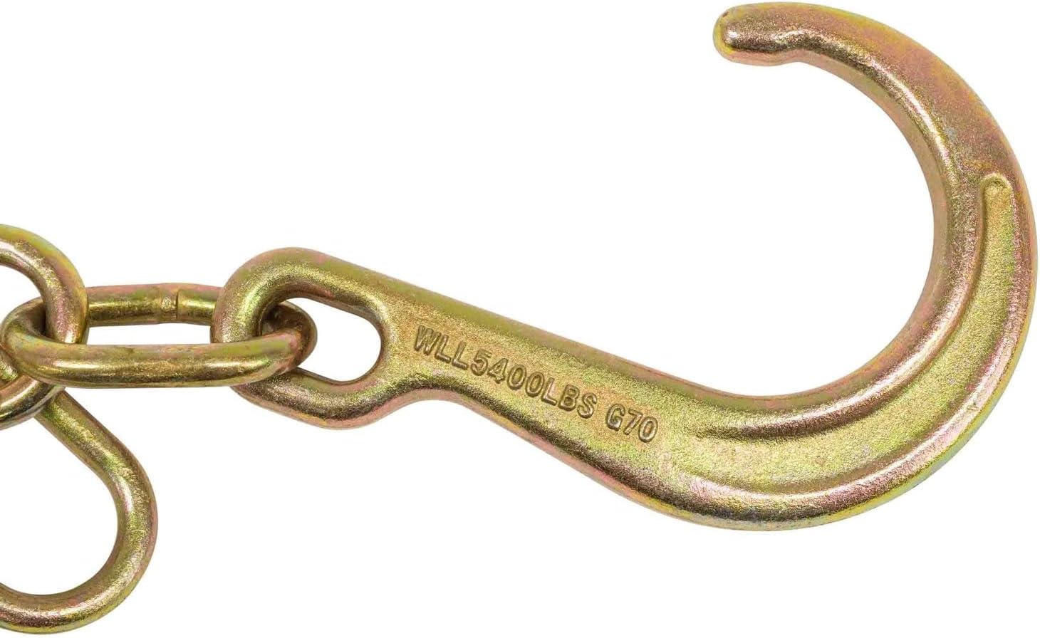 8" G70 J Hook with T-J Hooks and Enlarged Link, 5,400 lbs WLL, Pack of 2 O8519