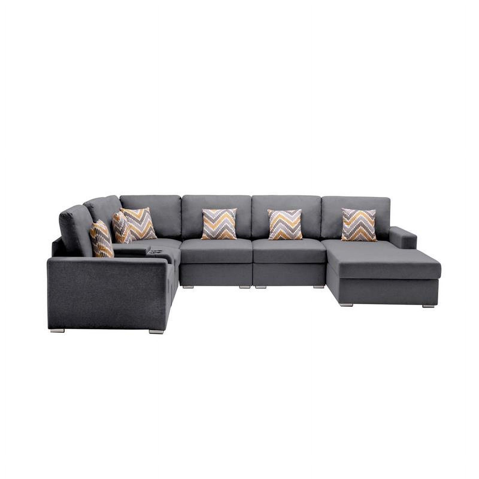Gray Fabric Reversible Sectional F6546