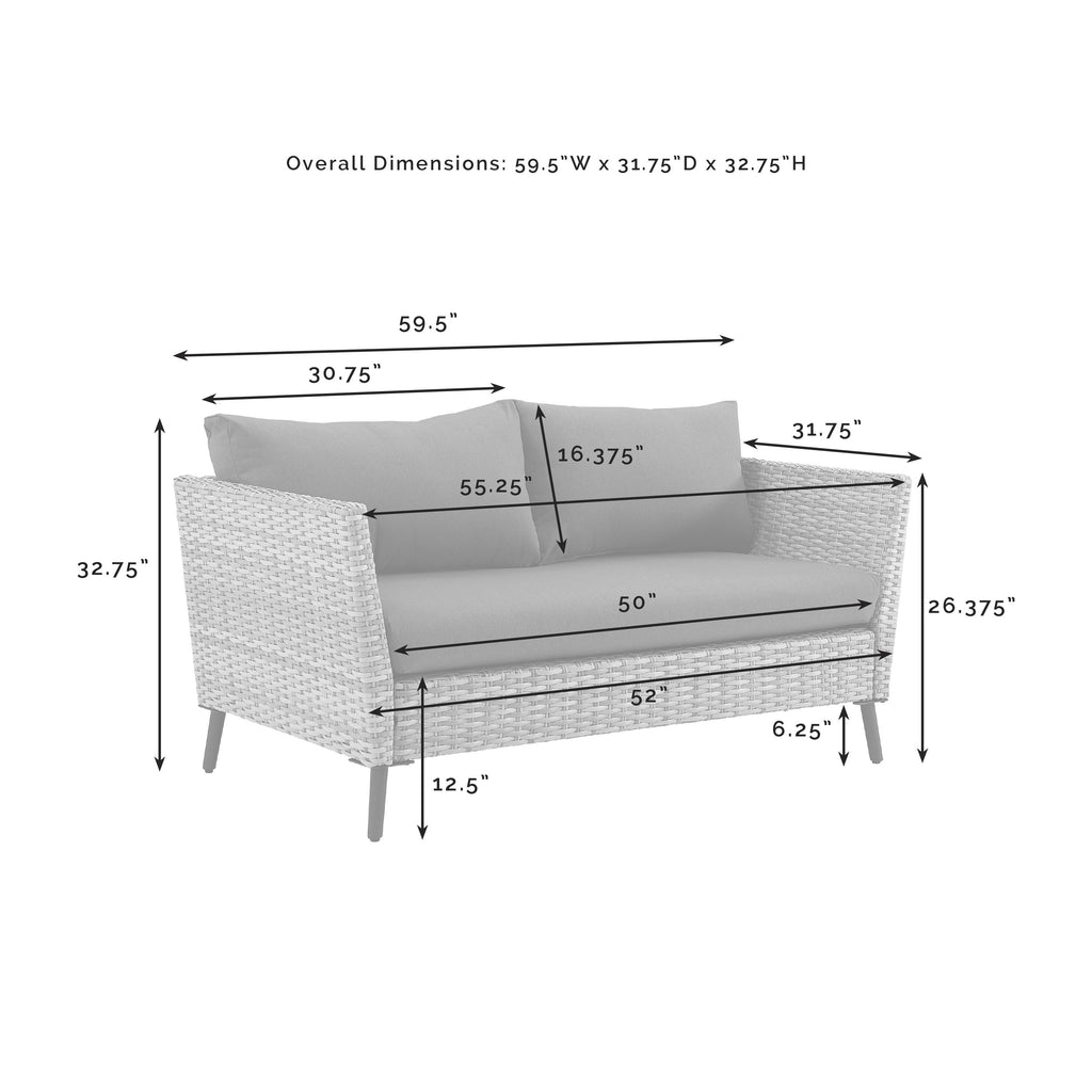 Gray 2 Piece Wicker Patio Sofa Set M605