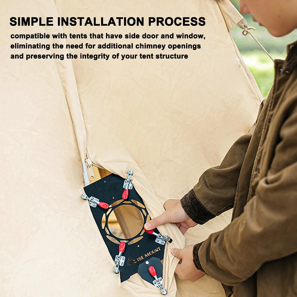 Tent Chimney Anti-Scald Plate Protector, Clip-on Stove Jack, 90mm Diameter R28502
