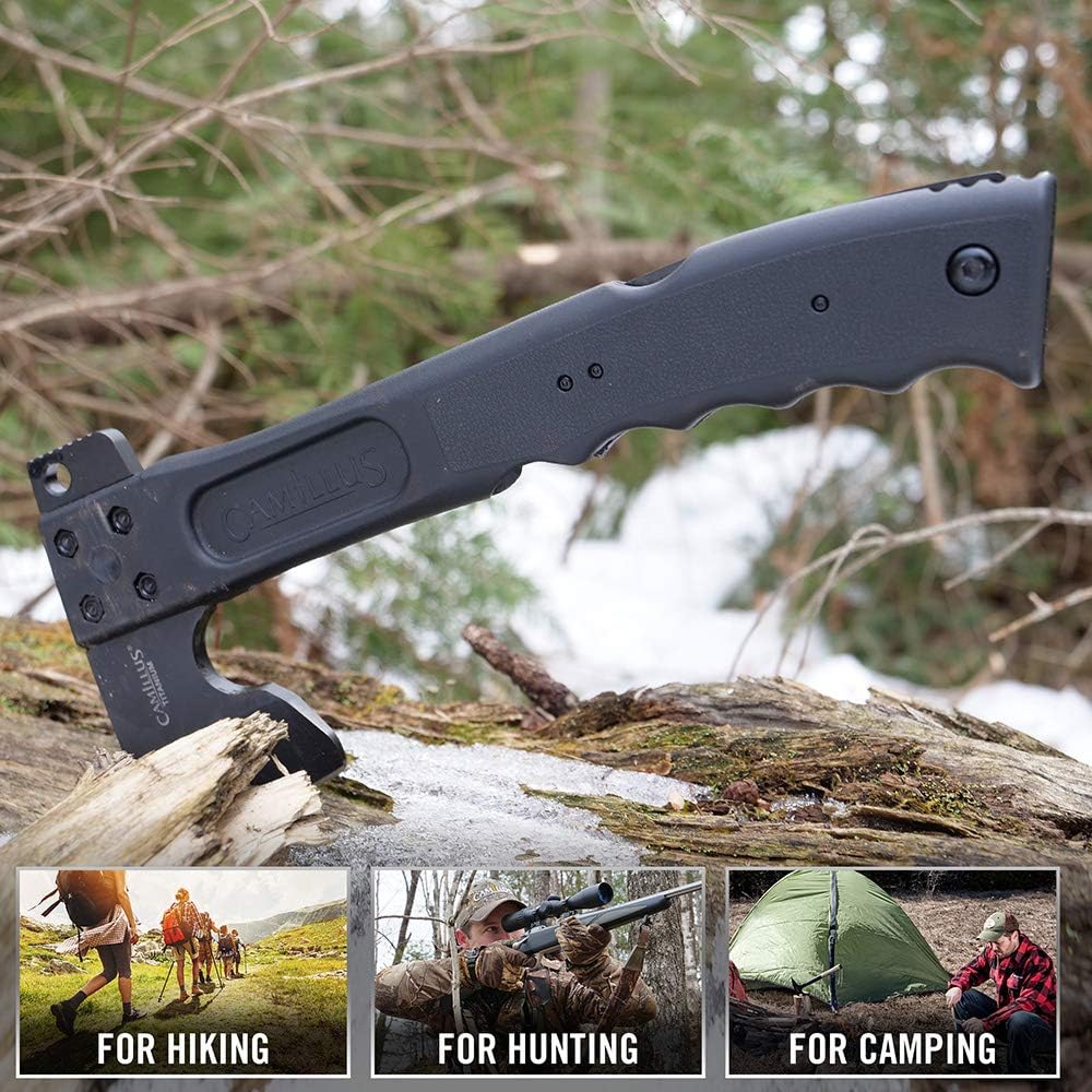 Black Hatchet with Folding Saw & Sheath C321
