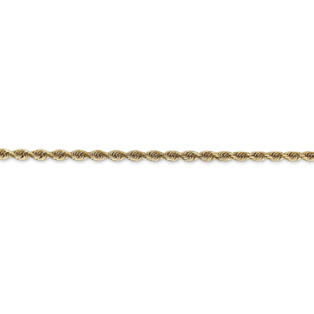 14kt Yellow Gold Diamond Cut Rope Chain Necklace V9939