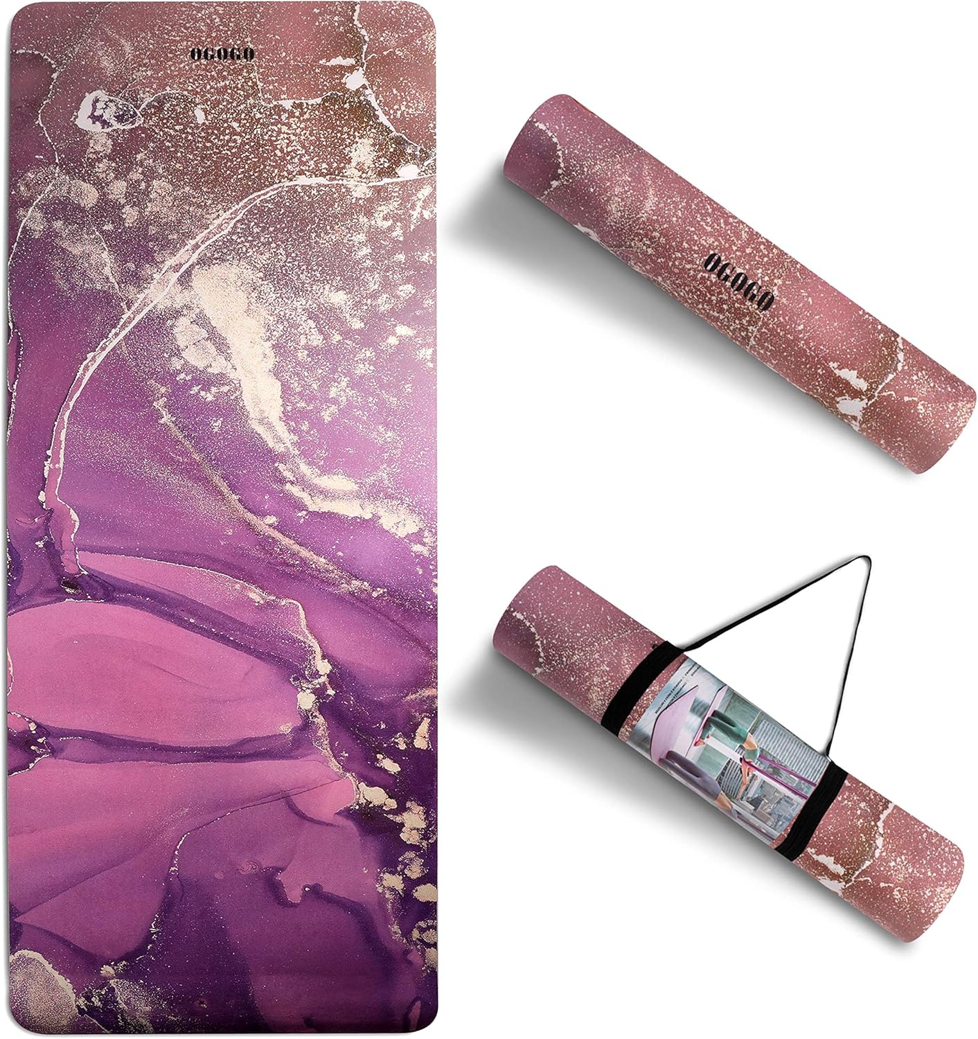 Eco Friendly Suede Yoga Mat with Carrying Strap X46060