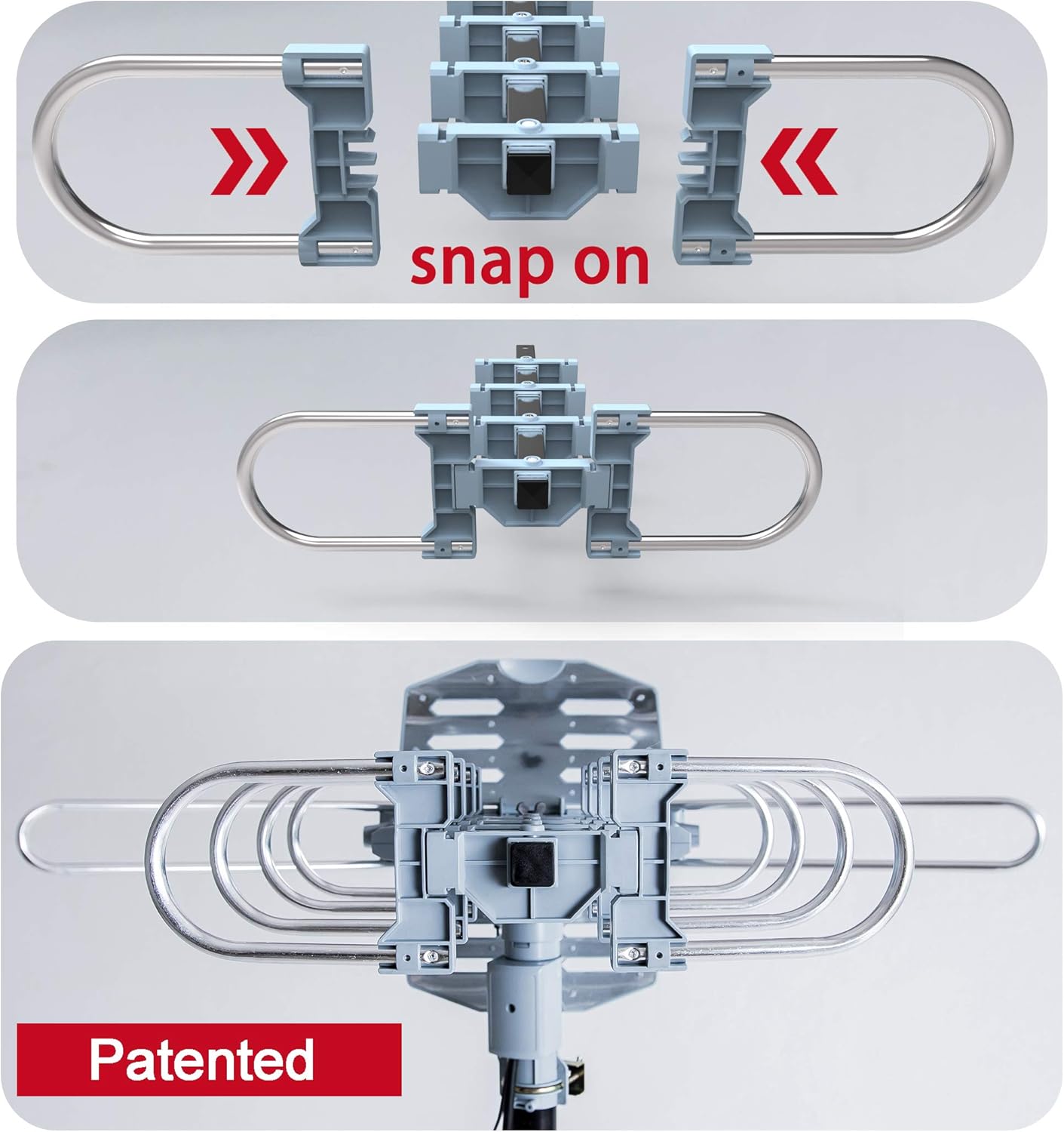 Outdoor TV Antenna with Mounting Pole and 50FT Coax Cable P549
