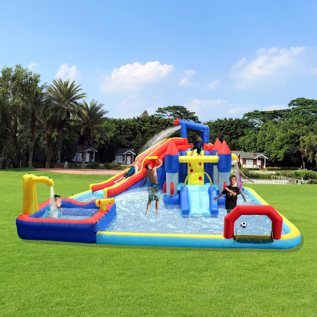 Blue Inflatable Slide Water Park Trampoline Bouncing House I4924
