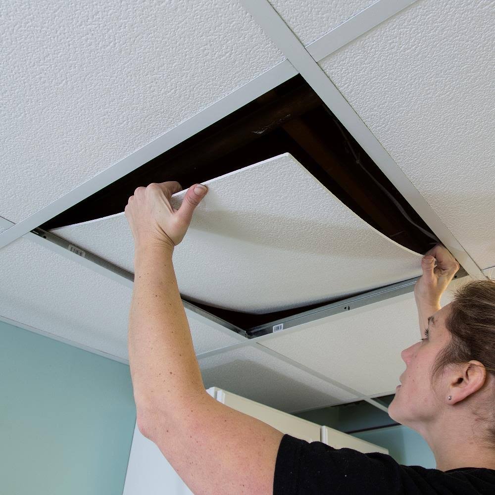 Black Lay in Ceiling Tile, 12/Carton J8213