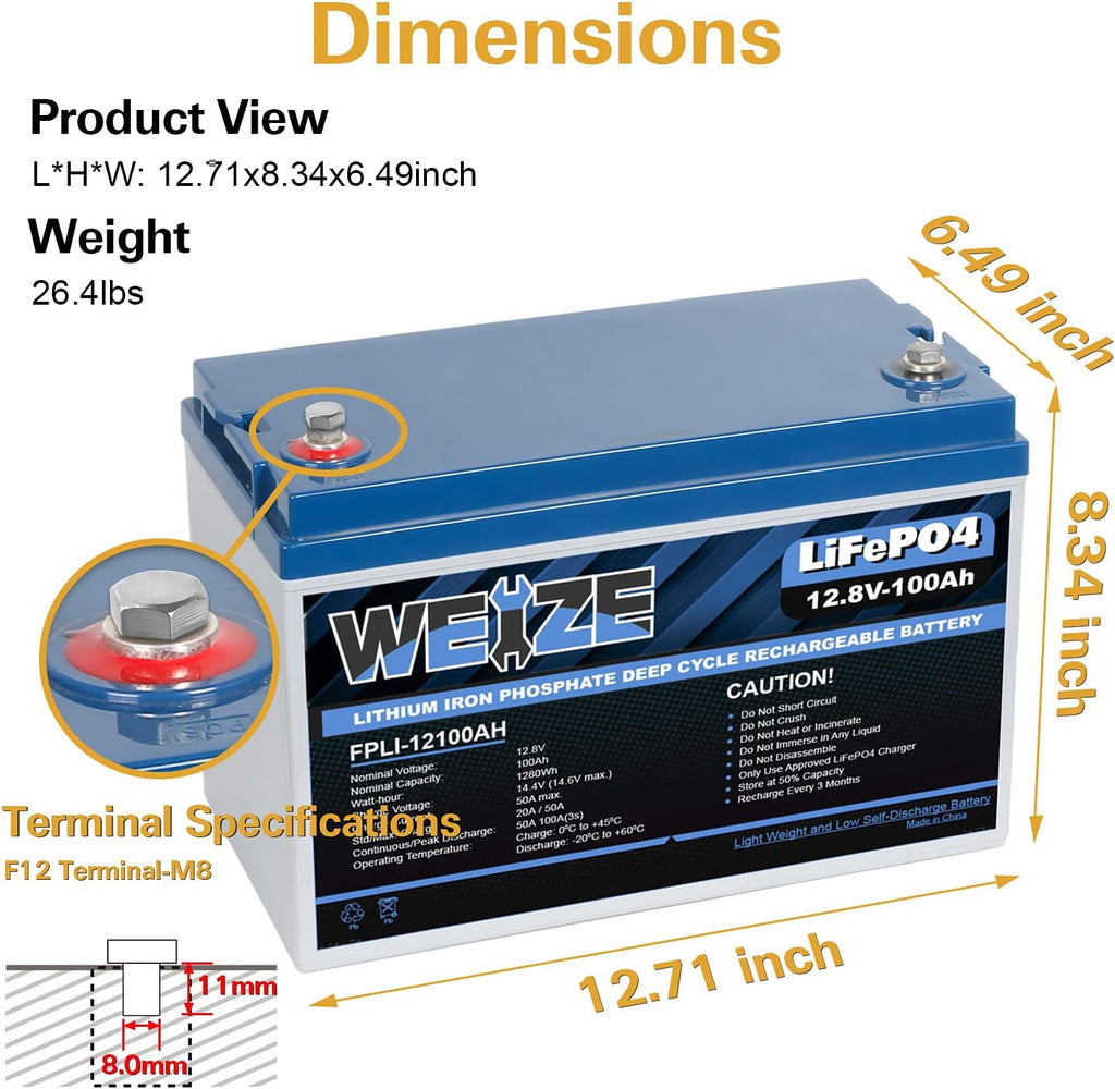 12V 200Ah LiFePO4 Lithium Battery with Smart BMS O14597