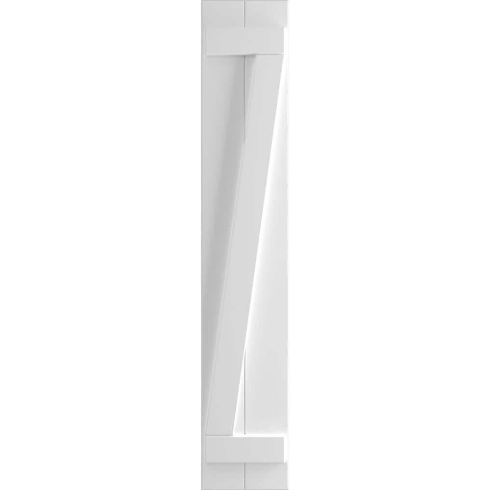 White PVC Board and Batten Shutters with Z-Bar, Per Pair J4145