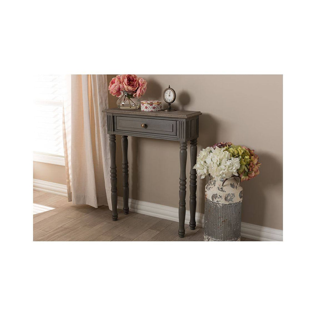 Brown Finished 1-Drawer Console Table L200