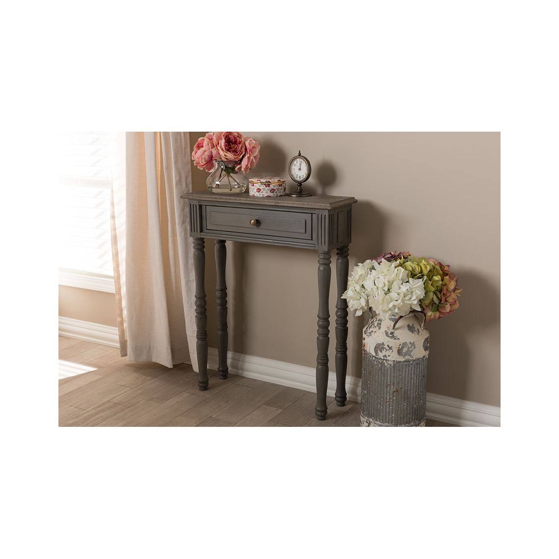 Brown Finished 1-Drawer Console Table L200