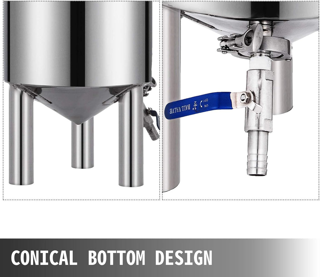 7 Gallon Stainless Steel Brew Bucket Fermenter with Conical Base T603