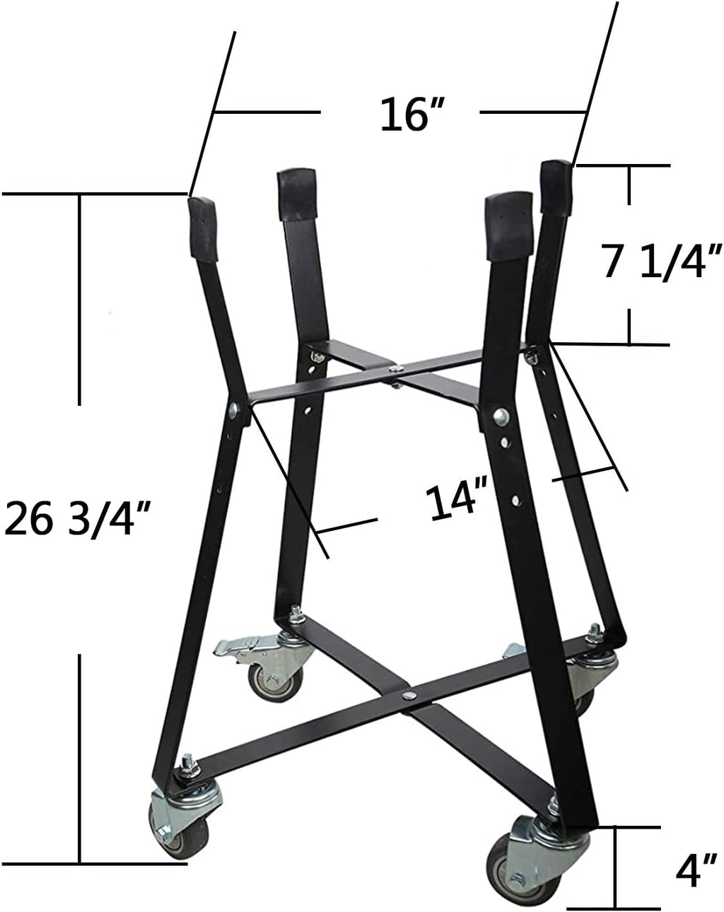 Rolling Cart with Heavy Duty Locking Caster Wheels Powder Coated Steel Q76447