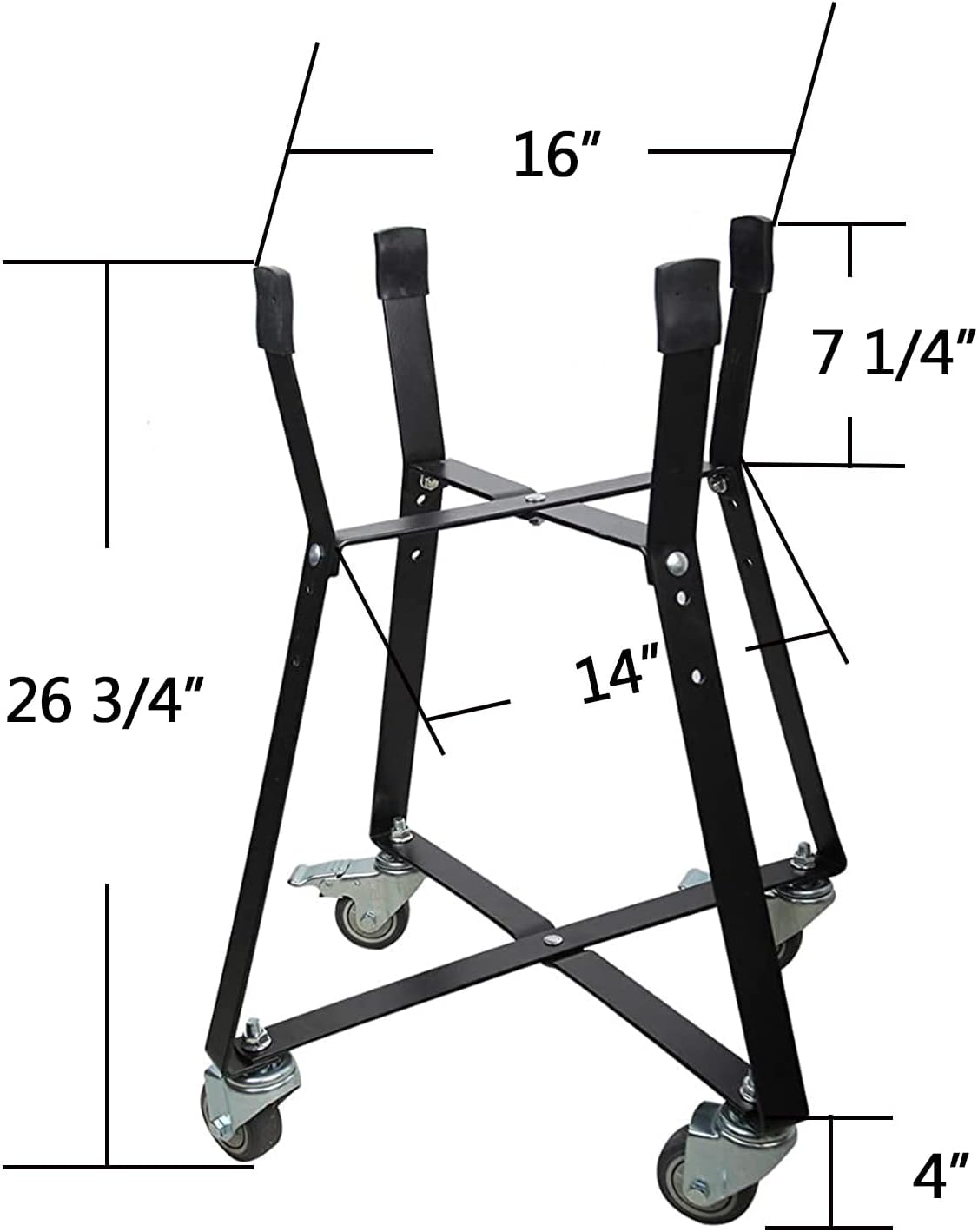 Rolling Cart with Heavy Duty Locking Caster Wheels Powder Coated Steel Q76447