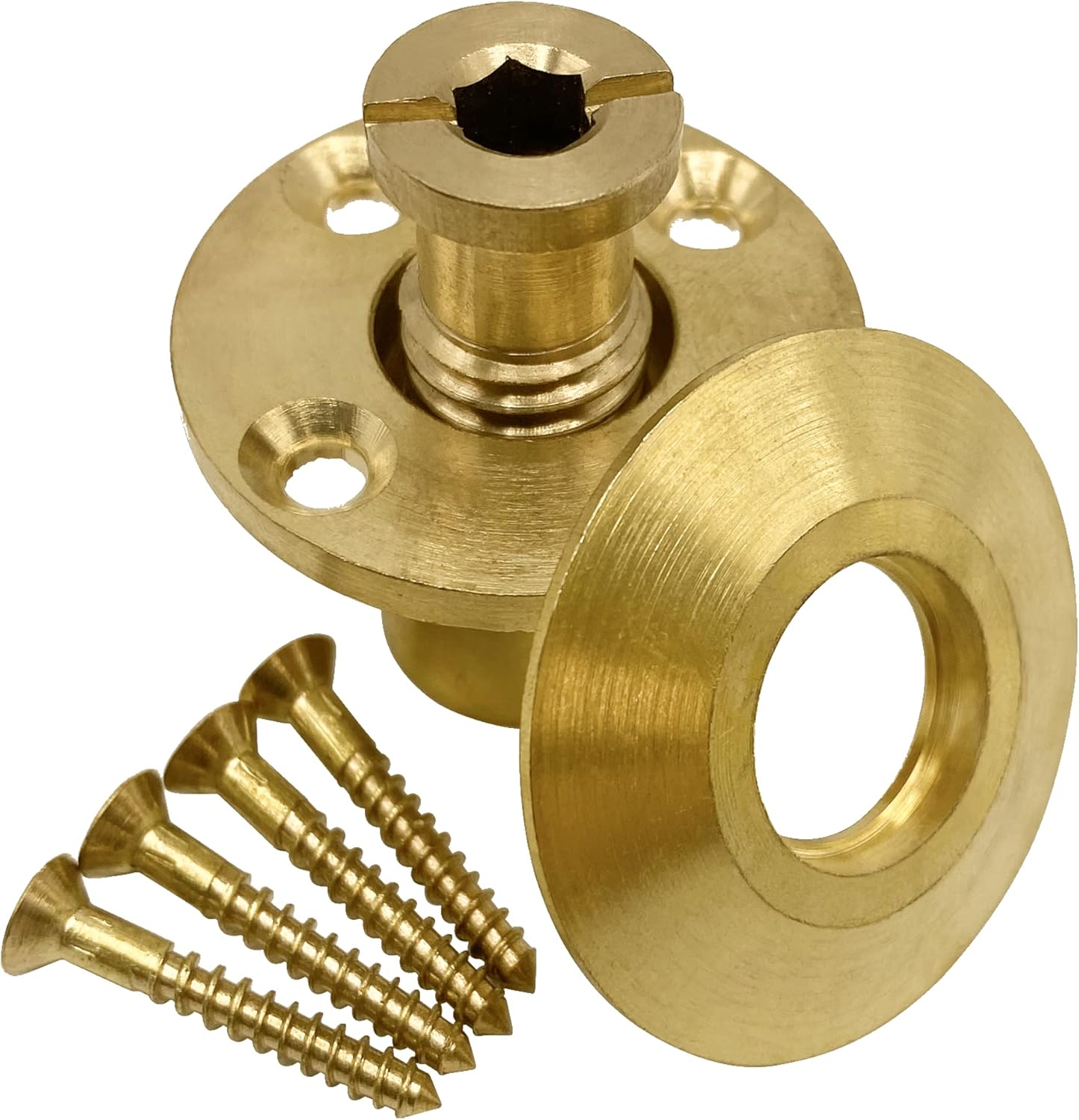 Brass Pool Safety Cover Anchor with Collar for Wood Decks - 25 Pack Z87432