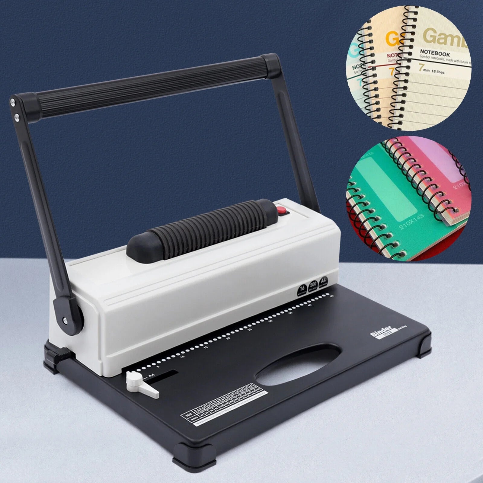 64 Holes Manual Coil Punch & Binding Machine with Electric Coil Inserter 110V W562