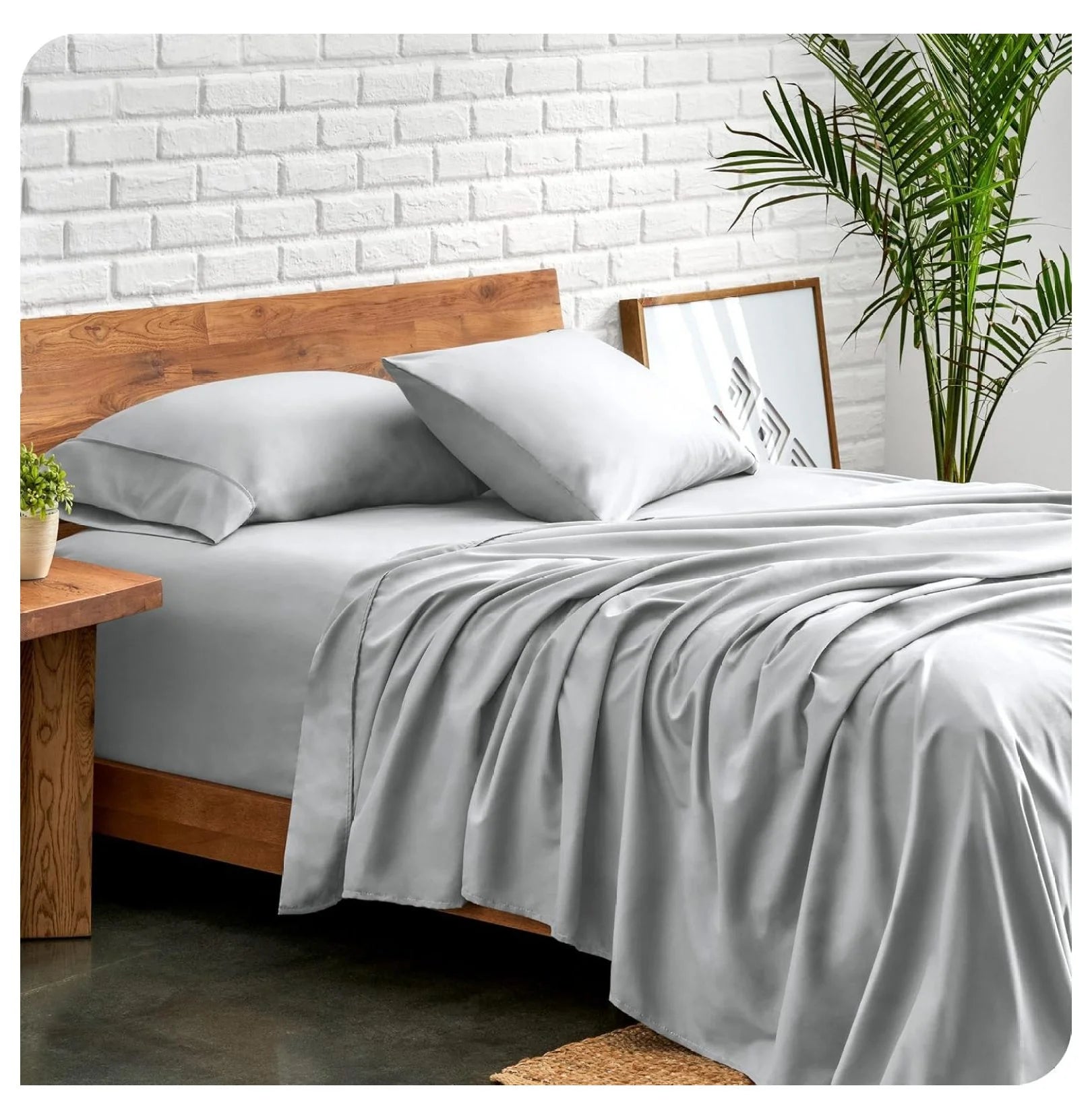 Full XL 4 Piece Microfiber Sheet Set, French Grey D76495