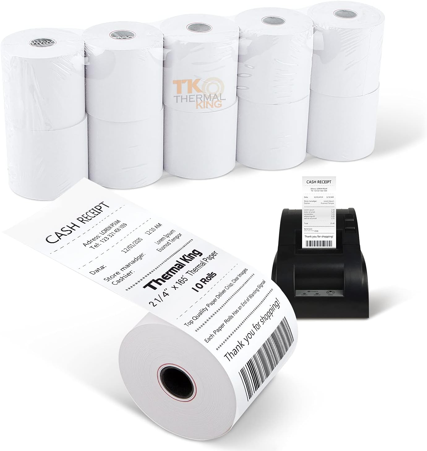 2-1/4 x 85' Thermal Paper, 100 Rolls (50 rolls/Case x 2), Pack of 2 W308218