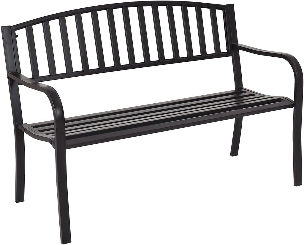 Black Cast Iron Patio Bench C421