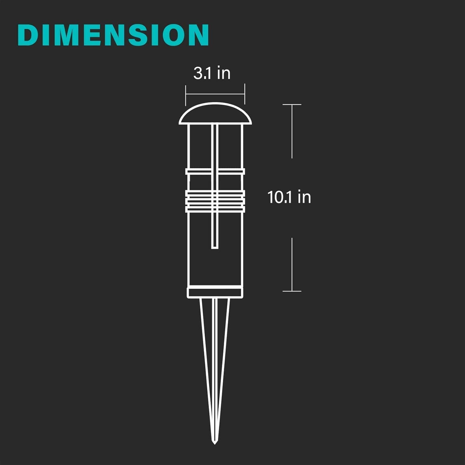 Black 8 Pack LED Bollard Pathway Light Z29783