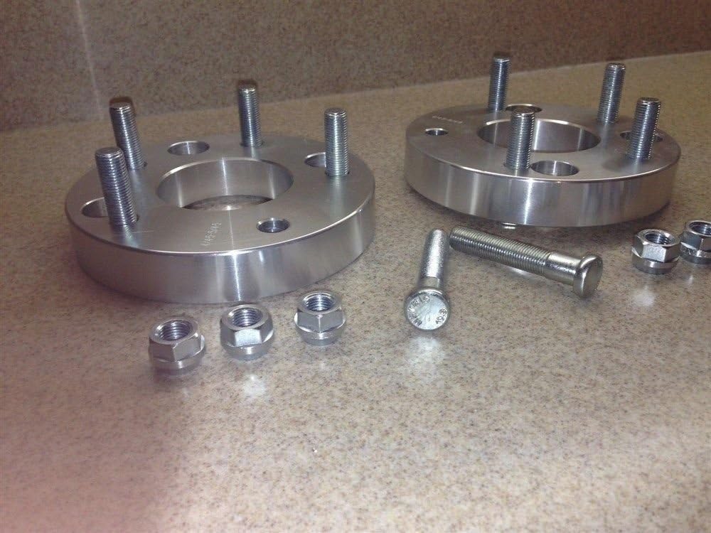 2 Pieces 1" 25mm 5 Lug Conversion Adapters with Open End Nuts Bolt Pattern 4x100 to 5x100 Center Bore 57.1mm 12mm x 1.5 Stud H252819