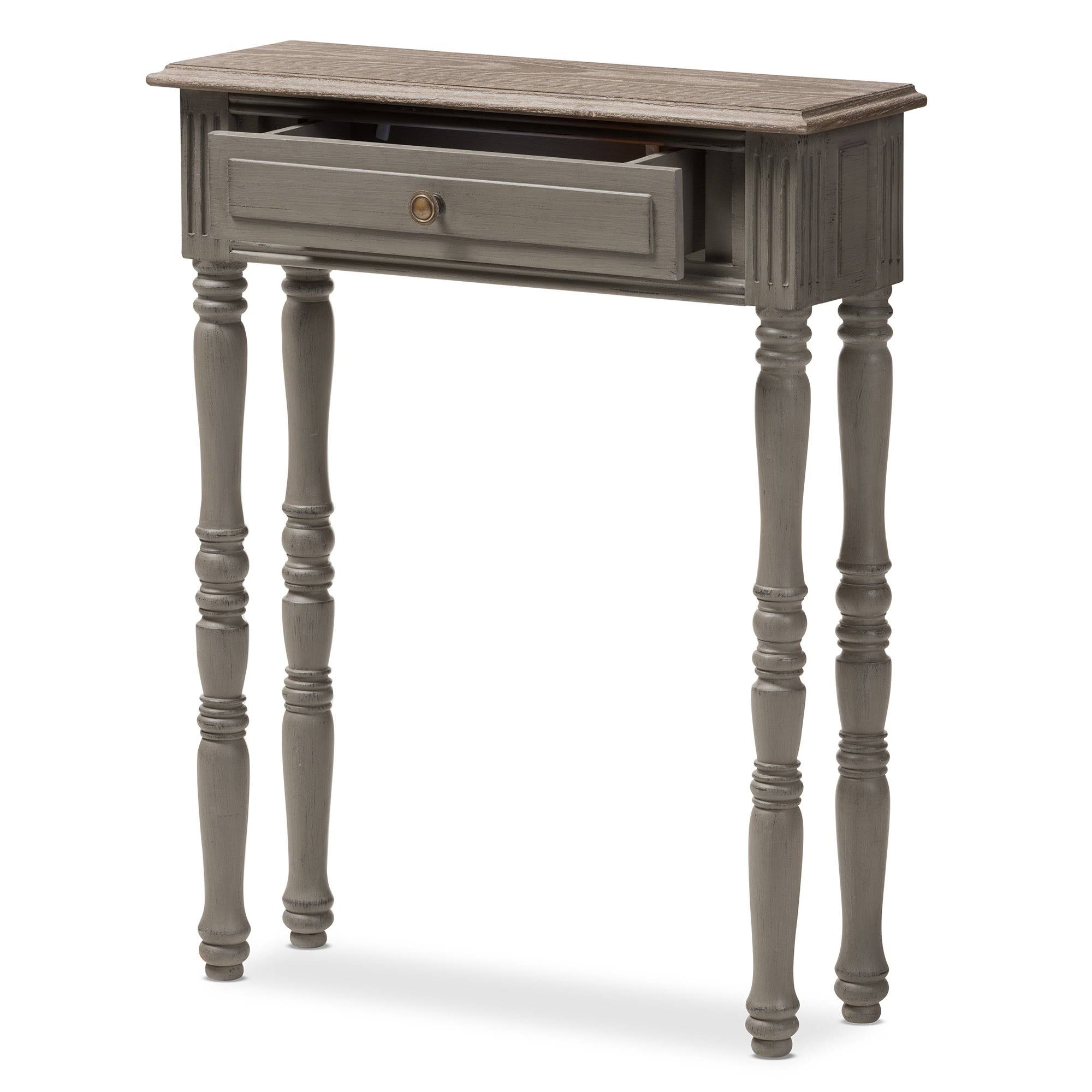 Brown Finished 1-Drawer Console Table L200