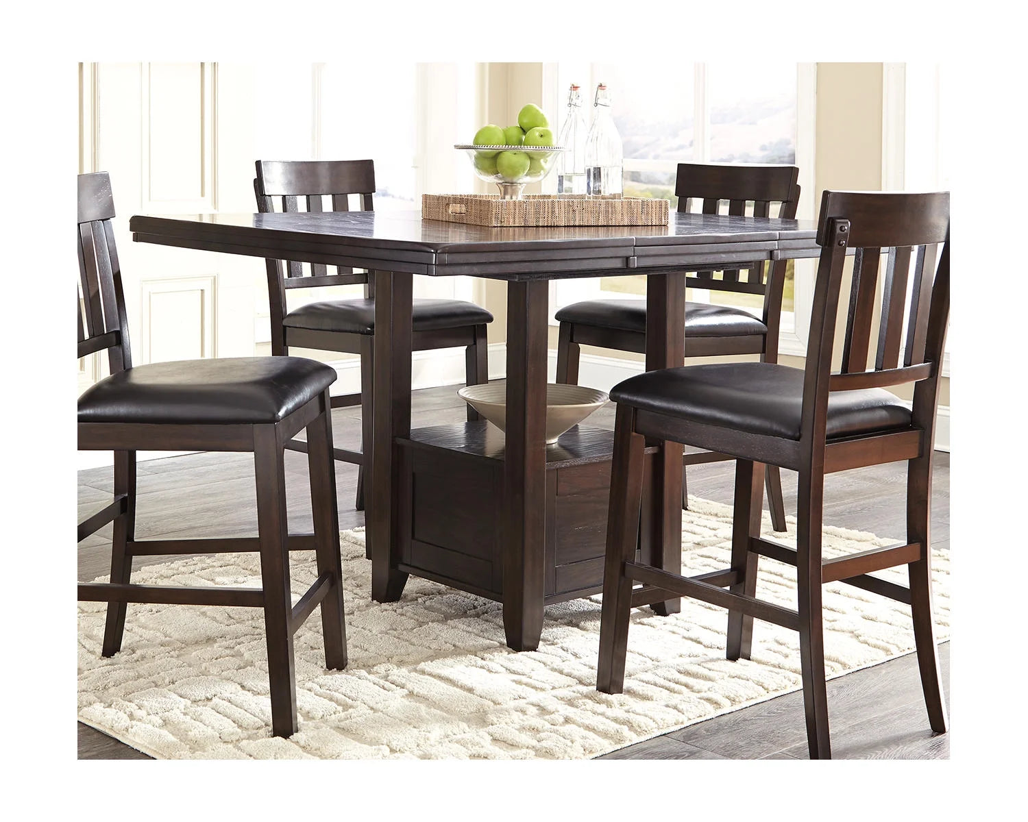 Counter Height Dining Extension Table Dark Brown F70281