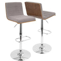Gray Fabric Adjustable Barstool M63385