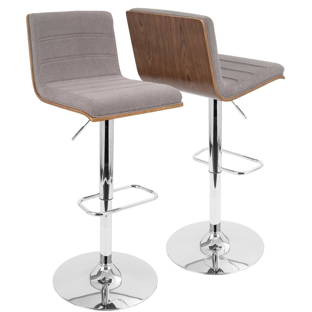 Gray Fabric Adjustable Barstool M63385