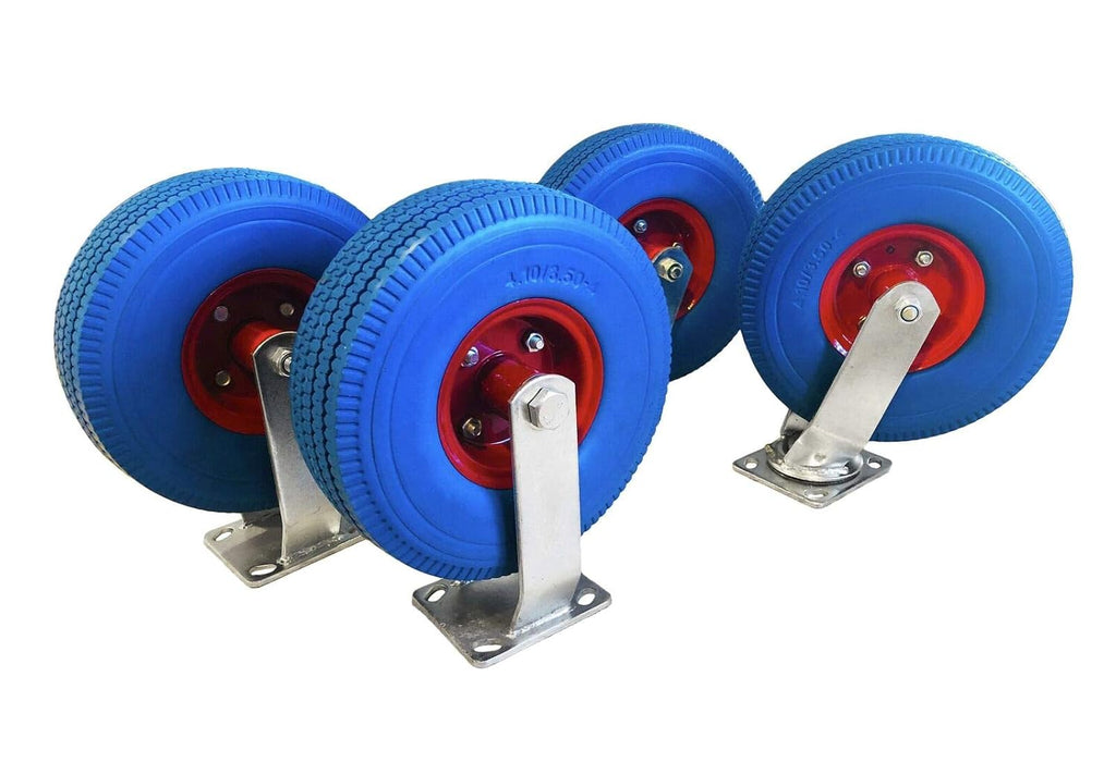 4-Pack of 10 X-Large Flat Free Casters 350 LBS Rated S4058