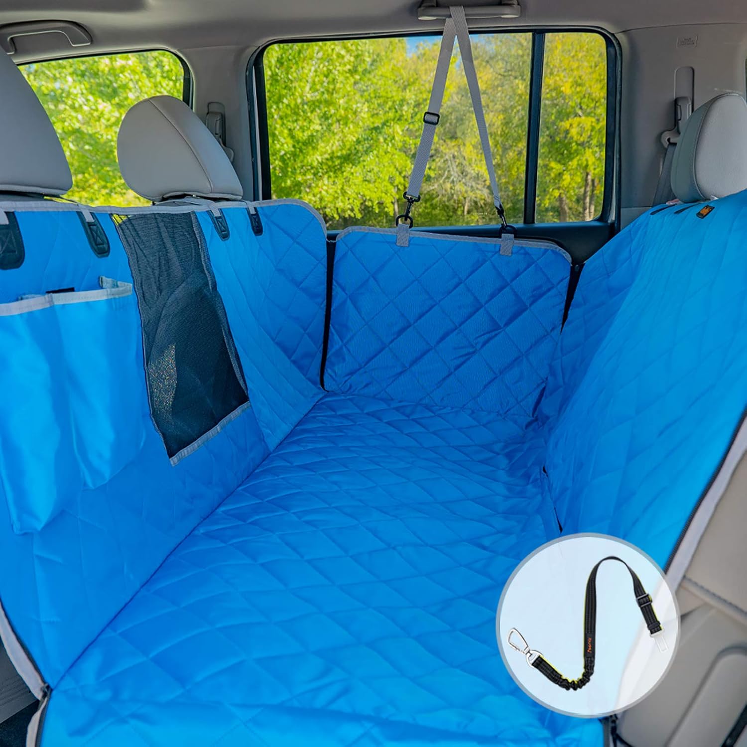Waterproof Dog Car Seat Cover with Mesh Window E267775