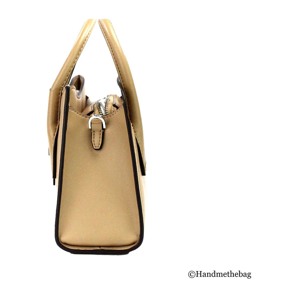 Camel Faux Leather Satchel Crossbody Bag Q3660