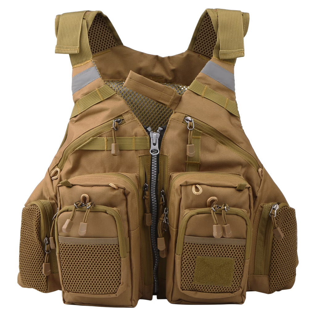 Breathable Padded Fishing Life Jacket Swimming Sailing Waistcoat Utility Vest Floatation Device O744511