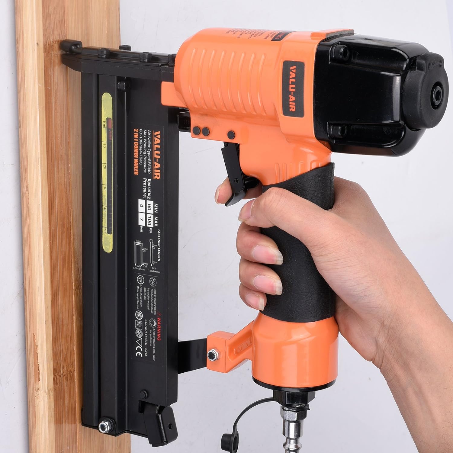 2 in 1 Pneumatic Brad Nailer and Stapler with Carrying Case Q24309