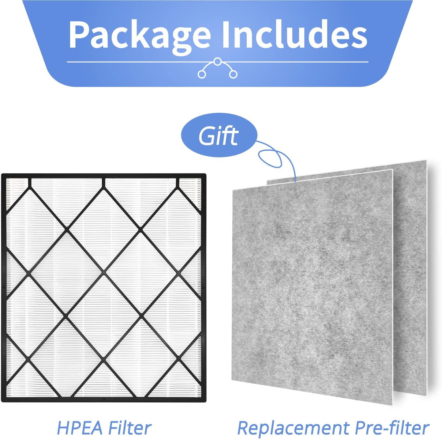 3-in-1 H13 True HEPA Air Purifier Filter J256808