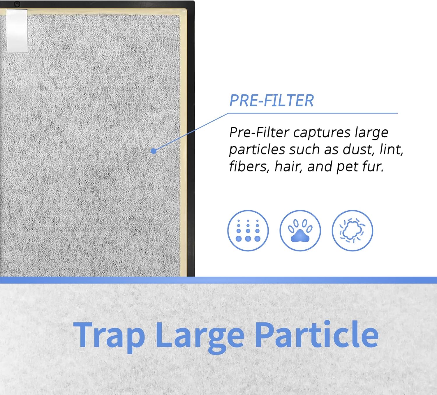 3-in-1 H13 True HEPA Air Purifier Filter J256808