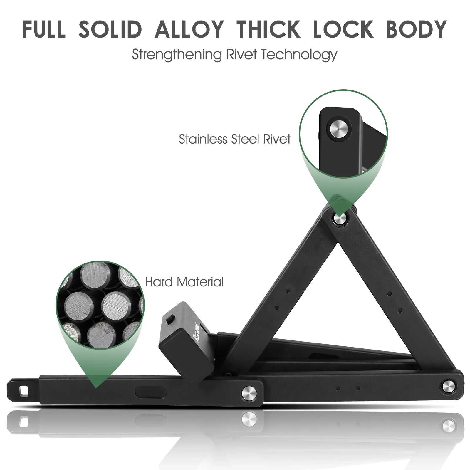 39in Foldable Steel Anti-Theft Bicycle Lock with 2 Keys M382409