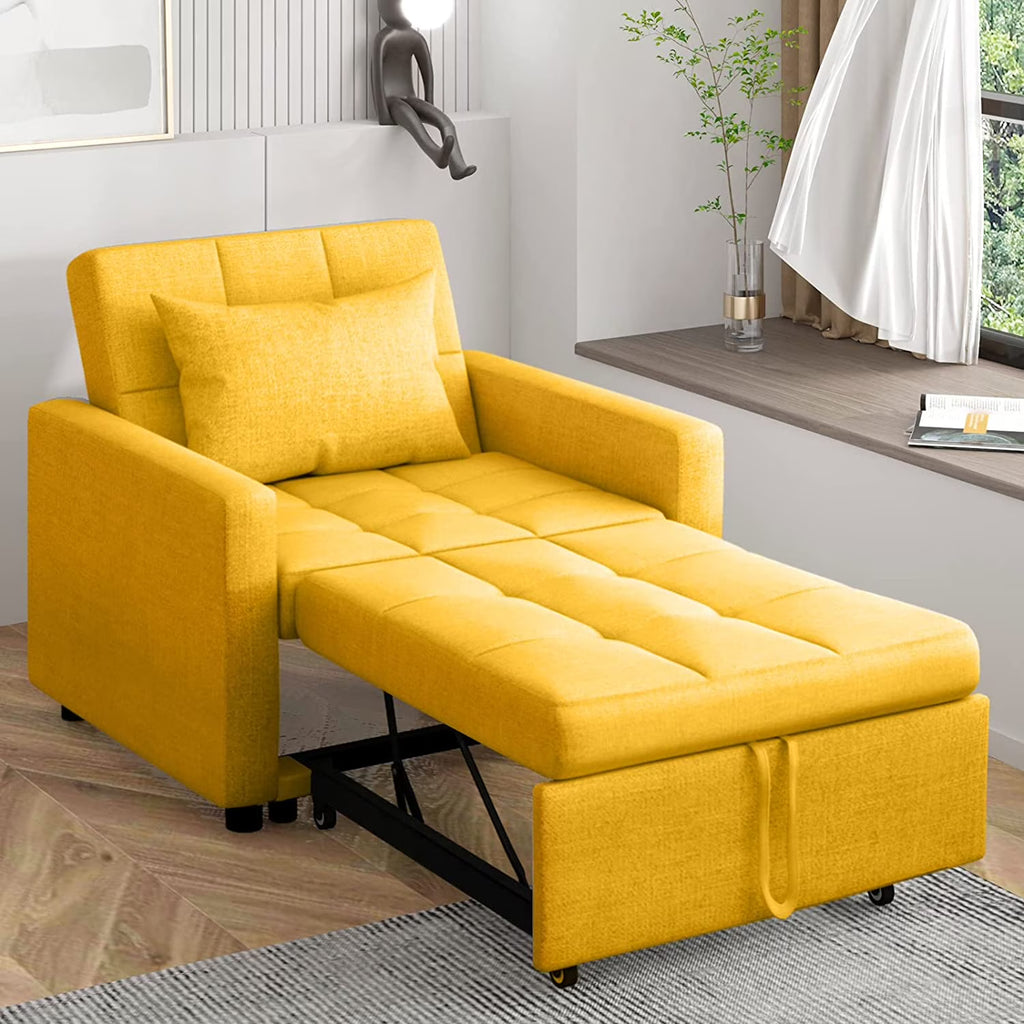 Green Reversible Sectional Sofa Bed with Storage Chaise F2834