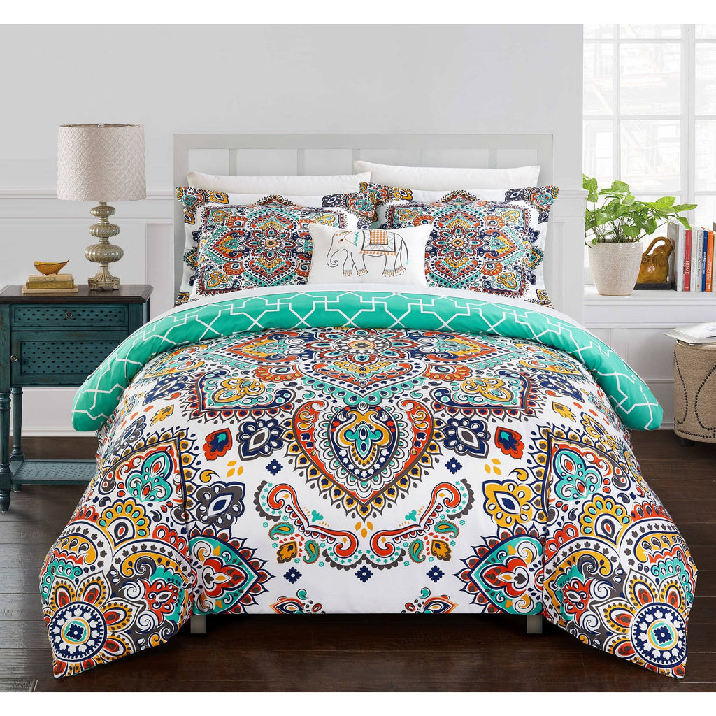 Aqua King Reversible Duvet Cover Set X974649