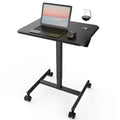 Black Height Adjustable Standing Desk with Lockable Wheels W7178