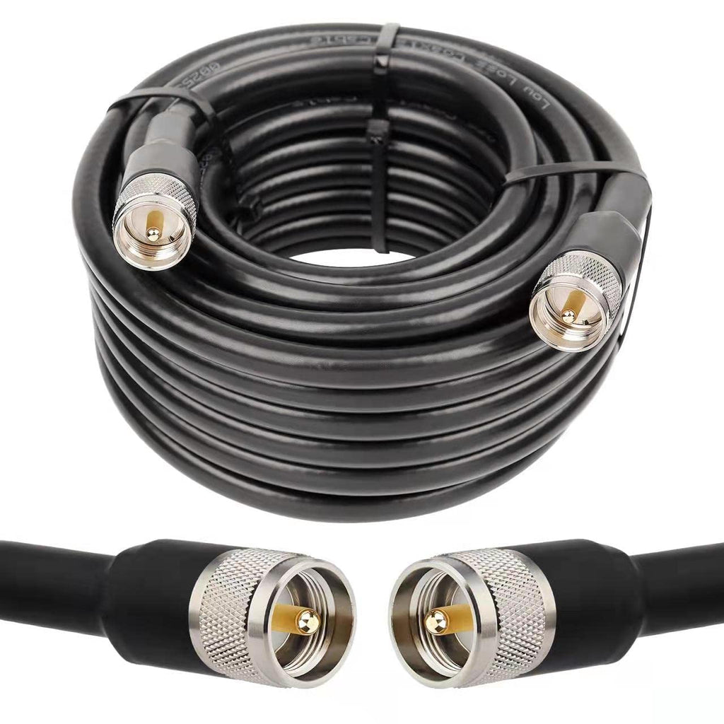 PL259 CB Coax Cable 50ft, RG8 UHF Male 50 Ohm Jumper Cable V736730