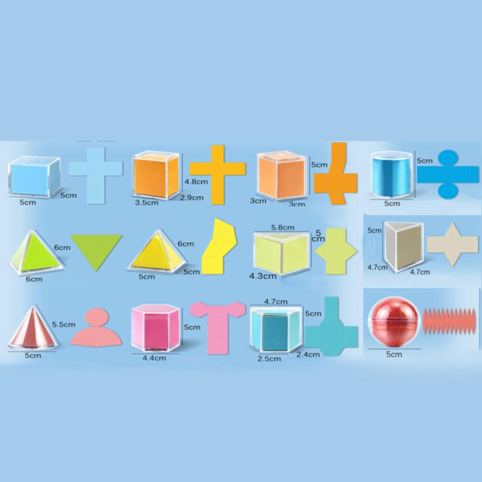 12 Pieces 3D Geometric Shapes Blocks Educational Toy W360