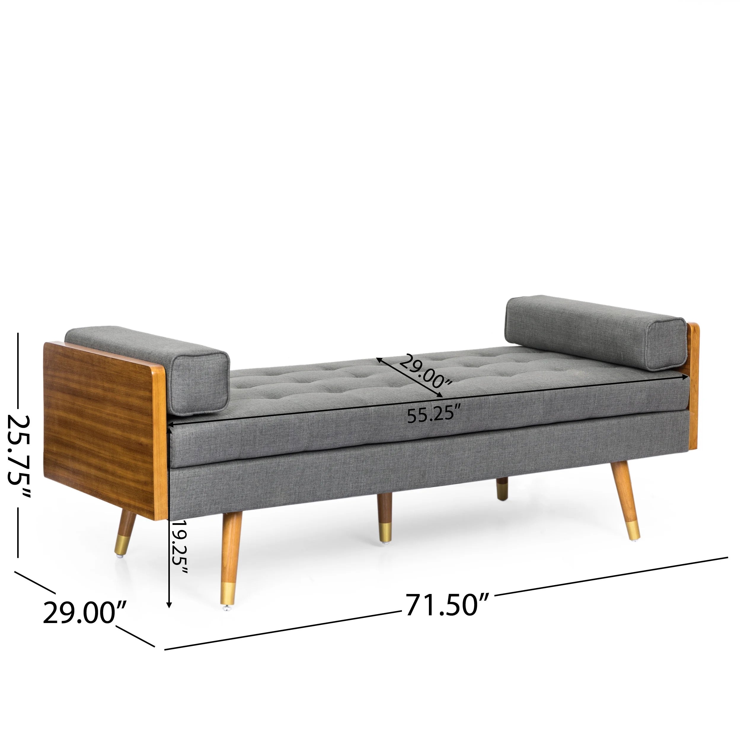 Gray Fabric Tufted Chaise Lounge W603698