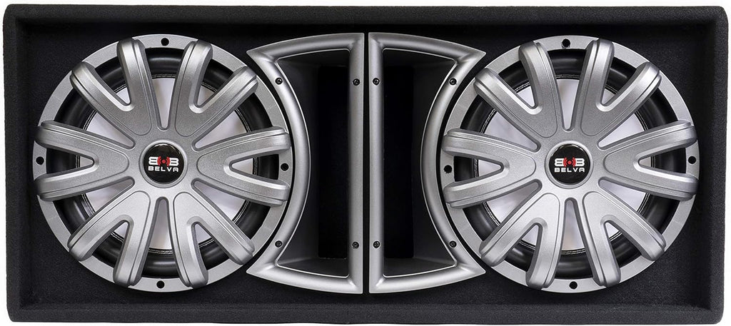 Dual 12-inch 1500W Loaded Ported Car Subwoofer with Multi-Color LED and Remote B232560