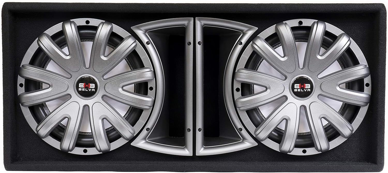 Dual 12-inch 1500W Loaded Ported Car Subwoofer with Multi-Color LED and Remote B232560