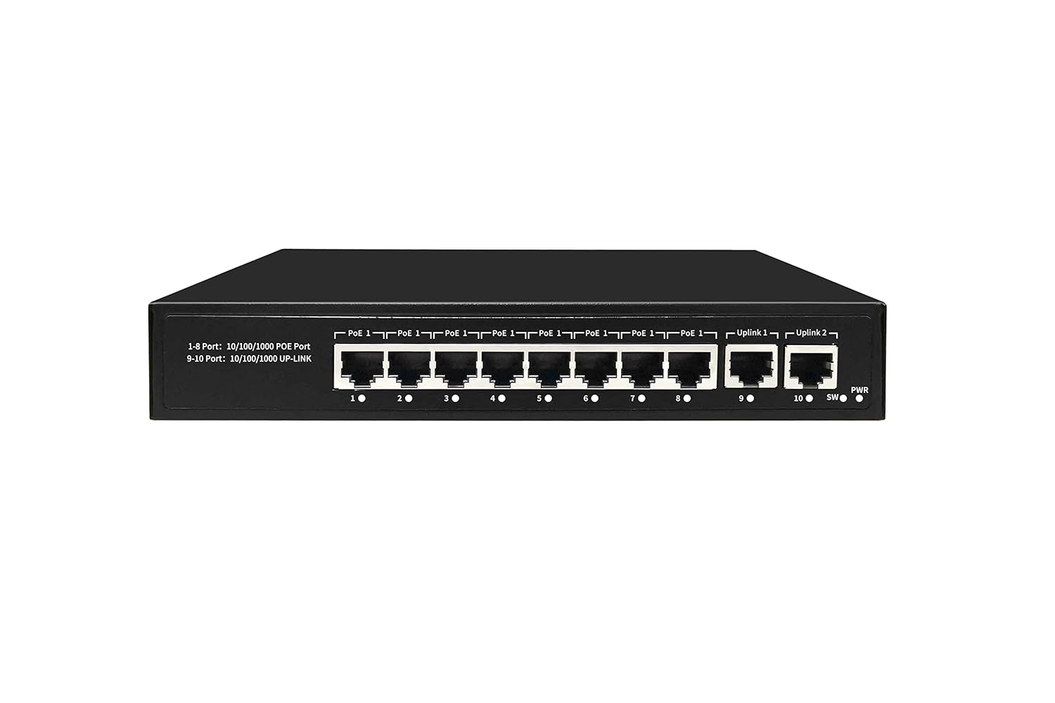 8 Port Full Gigabit PoE Switch Unmanaged, 2 Gigabit Uplink Ports, 30W Per Port, 120W Budget, Pack of 2 H3428